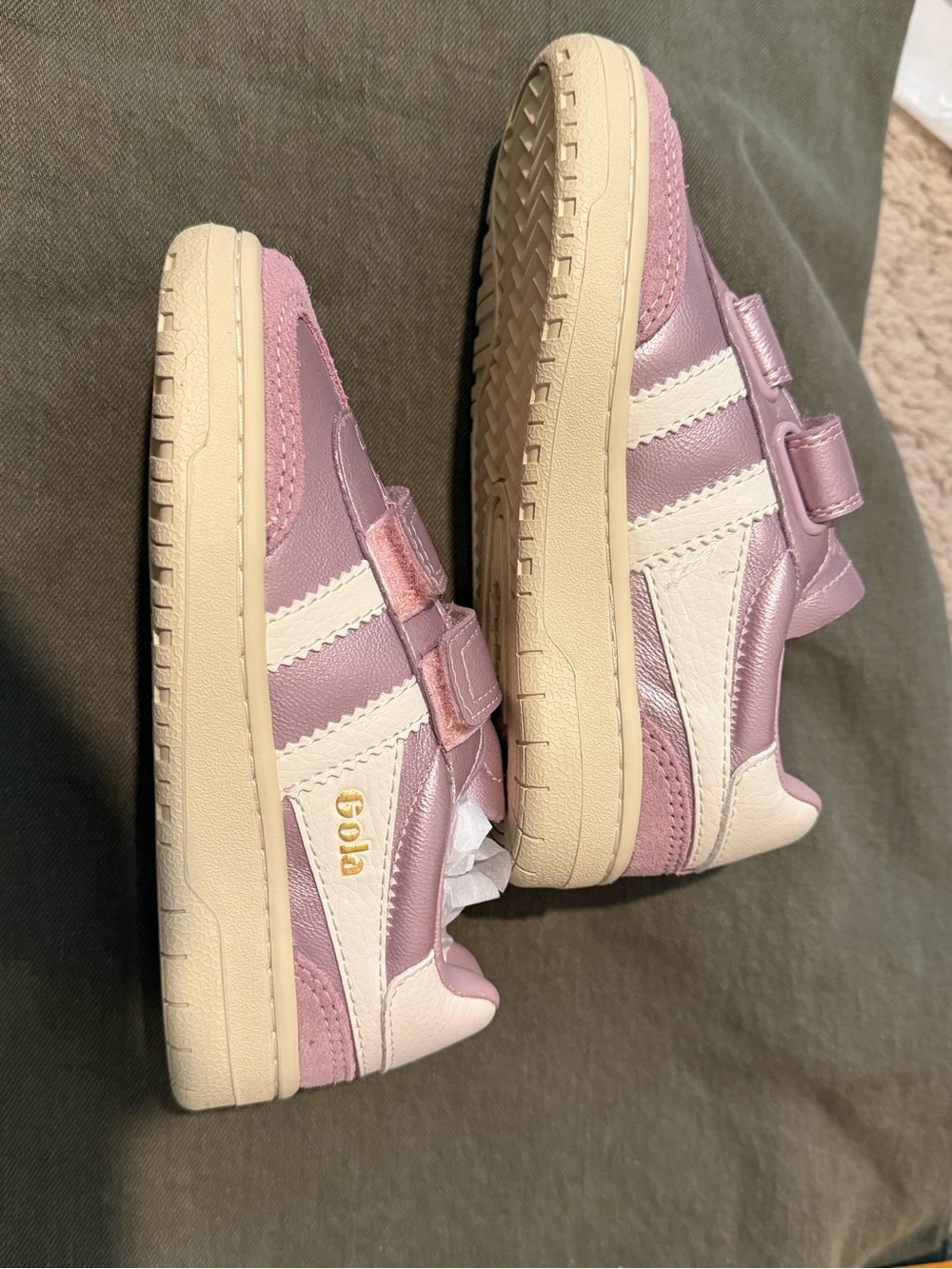 Gola Kids Pink and Cream Velcro Sneakers